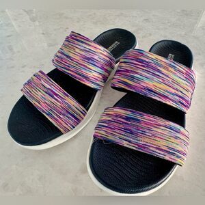 Skechers Performance On The GO 600 Bedazzling Slide Sandals 7M 16160 NVMT NEW